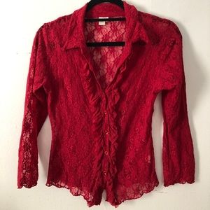 Red Sweet Pea Blouse! Size large.